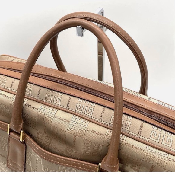 Givenchy Monogrammed Canvas Leather Trim Travel Bag - Picture 7 of 12